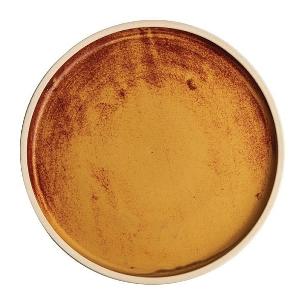 OLYMPIA assiette plate ronde en toile sienne-rost 25cm, UV: 6 pièces, FA308