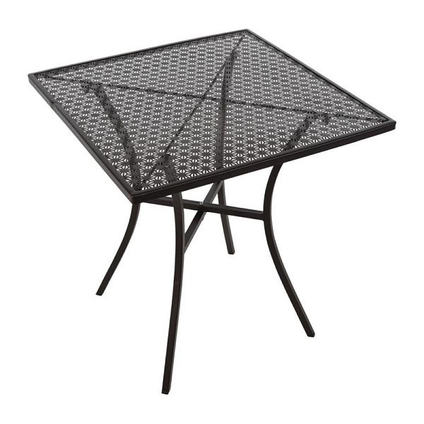 Table bistrot carrée Bolero en acier design slim noir 70cm, GG706