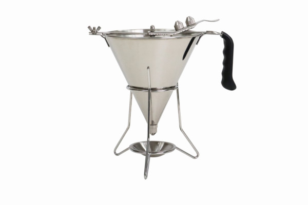 Entonnoir à liqueur et fondant Schneider 1,8 l, avec 3 buses doseuses, support et égouttoir, inox, 199940