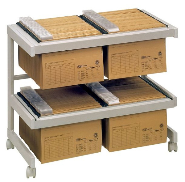 Chariot de bureau mobile Hammerbacher gris 2 dossiers suspendus, V18H2/5
