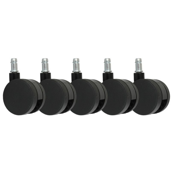 Amstyle Lot de 5 Roues pour Chaise de Bureau Stylo Noir 11 mm / Diamètre 60 mm, SPM1.937