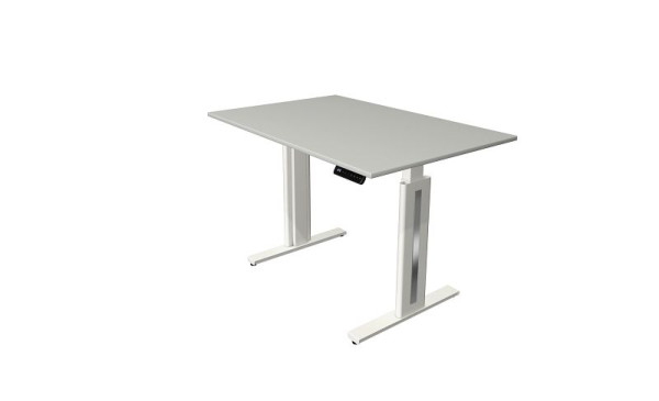 Kerkmann Move 3 Fresh table assis/debout, L 1200 x P 800 mm, réglable en hauteur électriquement de 720 à 1200 mm, gris clair, 10183711