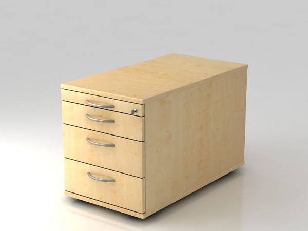 Conteneur roulant Hammerbacher 80cm, 3 tiroirs, poignée étrier de verrouillage érable, 42,8x51,2x80 cm, 1/2/3/3 HE, VTC30/3/3/BM