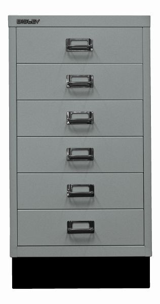 Bisley MultiDrawer™, série 29 avec base, DIN A3, 6 tiroirs, argent, L29A36S355