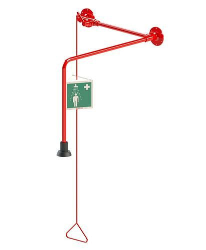 Douche de corps B-SAFETY, rouge, installation au-dessus de la porte avec lucarne, DVGW, 306266