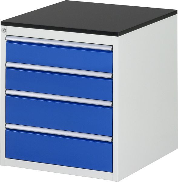 Armoire à tiroirs RAU série 7000, L580 x P650 x H640 mm, 4 x dimensions de tiroirs L 2xH120, 2xH150 mm, plan de travail avec revêtement en résine mélamine, 03-L3.6A-M.11