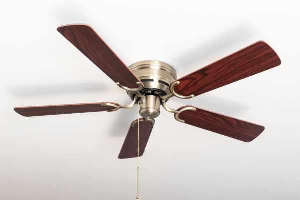 Ventilateur de plafond extra plat Pepeo Kisa Deluxe pales laiton antique palissandre / noyer, 105420192OL