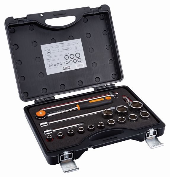 Jeu de clés à douille Bahco 1/2", 18 pièces, 7818MHR
