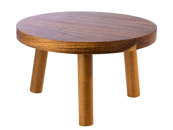 Présentoir de buffet APS, Ø 25 cm, hauteur : 15 cm, bois d'acacia, 33256