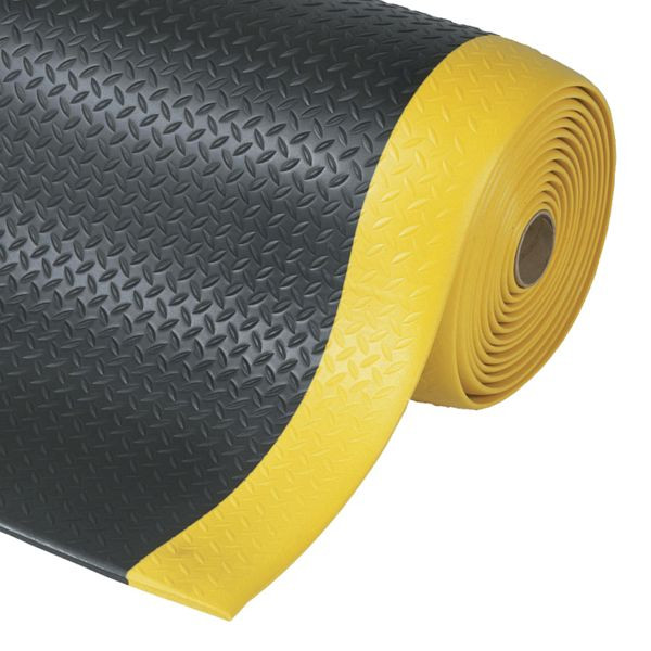 Notrax Diamond Sof-Tred tapis de travail ergonomique anti-fatigue 419, noir/jaune, 60 cm, vendu au mètre, 419C0024BY