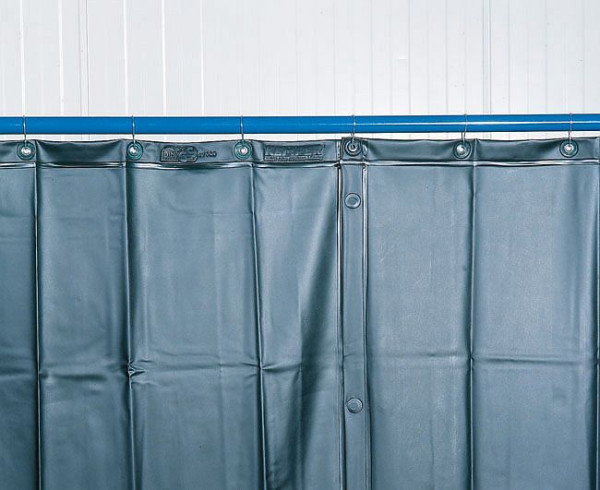 Rideau de protection contre les soudures ELMAG vert foncé, largeur : 1300 x hauteur : 1800x0,4 mm selon prEN 1598/1994, 55250