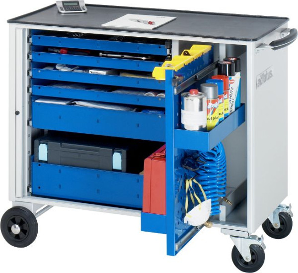 Chariot à outils RAU série adlatus modèle 10220, L1025 x P520 x H890 mm, avec support métallique, 02-10220.11