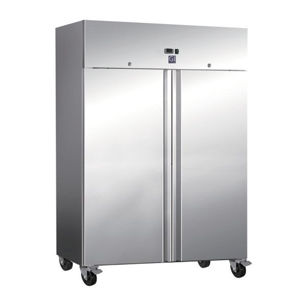 Congélateur Gastro-Inox en acier inoxydable 1200 litres refroidissement statique avec ventilateur, capacité nette 1173 litres, 201.005