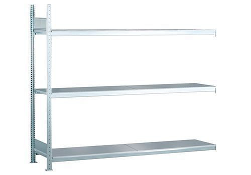 Rayonnage grande portée Schulte avec tablettes en acier, champ supplémentaire, 3 niveaux de rangement, largeur des compartiments 2500 mm, 2506 x 836 x 2000 mm, 278915
