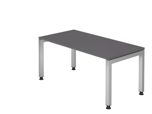 Bureau Hammerbacher pied en U carré 160x80cm graphite, forme rectangulaire, plateau flottant, VJS16/G/S
