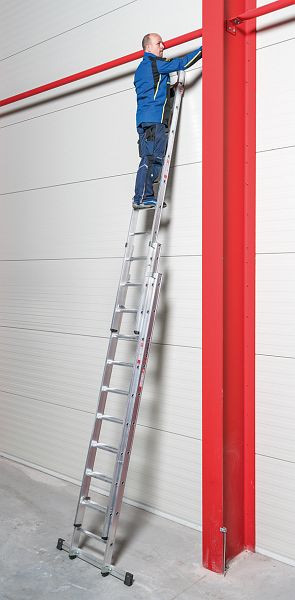 Echelle rallonge en aluminium Euroline 3 pièces, Hauteur d'échelle verticale: 7,8 m, 3038812