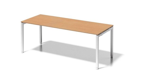 Bureau Bisley Cito, structure en U réglable en hauteur 650-850 mm, H 19 x L 2000 x P 800 mm, hêtre/blanc signalisation, DUH2008BC396