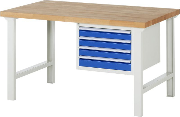 Etabli RAU série 7000 - conception modulaire, conteneur de sous-structure (4x tiroirs), 1500x840x900 mm, 03-7133A1-159B4S.11