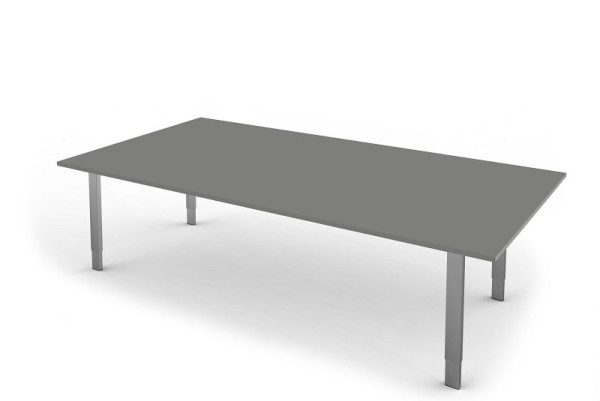 Kerkmann bureau extra large / table de réunion, forme 5, L 2000 x P 1000 x H 680-820 mm, graphite, 11415712