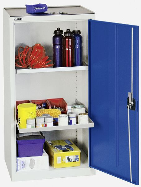 armoire à outils et matériaux contondants série 3000, 7035/5010, 2 étagères, 3001574