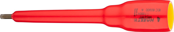 Douille tournevis Hazet, double isolation, carré creux 12,5 mm (1/2 pouce), profil à six pans creux, 4 mm, 986LG-4KV