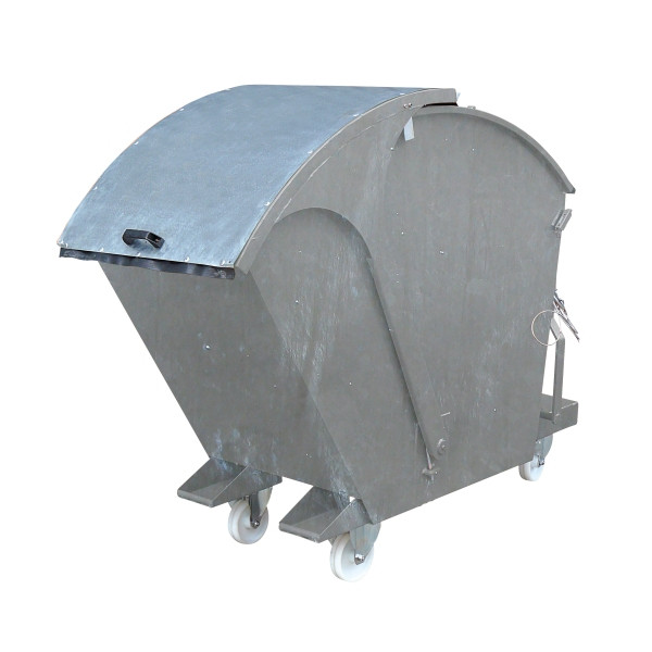 Benne basculante industrielle Eichinger avec couvercle rond, 1000 kg, 1000 litres, galvanisé à chaud, 20261200002000