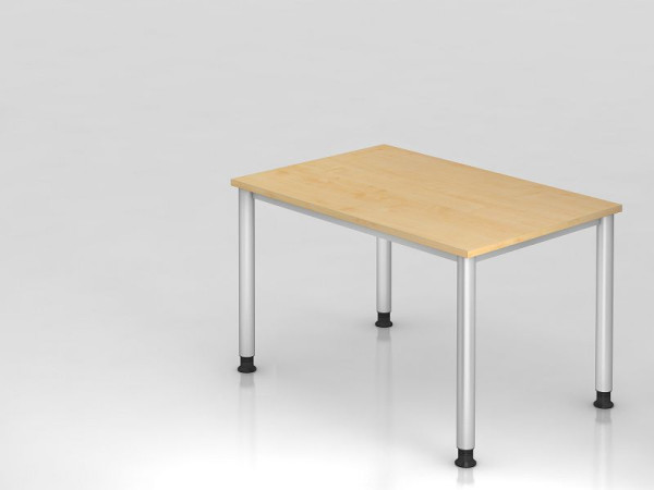 Bureau Hammerbacher 4 pieds rond 120x80cm érable/argent, forme rectangulaire, VHS12/3/S