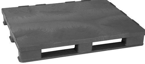 Palette robuste DENIOS, en PE-RE, 1000 x 1200 x 155 mm, 3 semelles, avec rebord, lot de 5, 312659