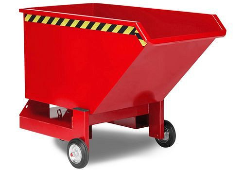 Camion benne en acier DENIOS, volume 600 litres, rouge, 269-918