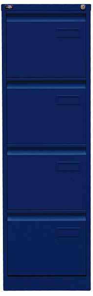 Classeur suspendu Bisley LIGHT, rail simple 4 tiroirs HR, bleu Oxford, IPCCA14639