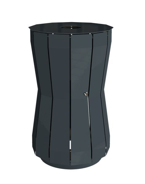 Poubelle sur pied Renner d'environ 105 L au design élégant, galvanisée à chaud et revêtement par poudre, gris anthracite, 7099-00PB 7016