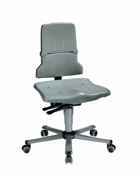 bimos Sintec chaise de travail pivotante, assise et dossier en plastique, avec roulettes, 9823-1000