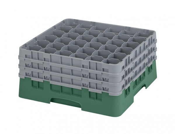 Panier de lavage Cambro 36 compartiments Camrack®, bouteille de 19,6 cm, vert, paquet de 3, 36S738119