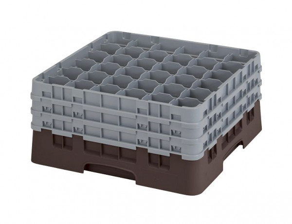 Panier de lavage Cambro 36 compartiments Camrack® 19,6 cm brun, lot de 3, 36S738167
