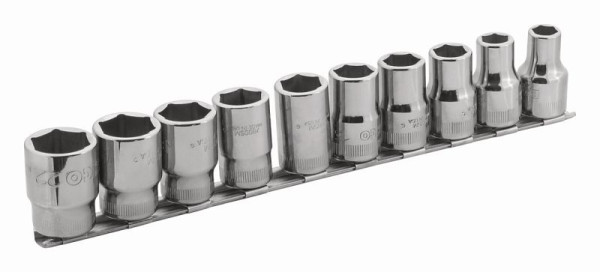 Jeu de clés à douille Bahco 1/2", 10 pièces, sur bornier, 7810MH
