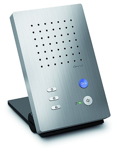 Poste intérieur audio TCS pour appels mains libres série Carus ADAPTO, appareil de table argent, CAI1010-0150
