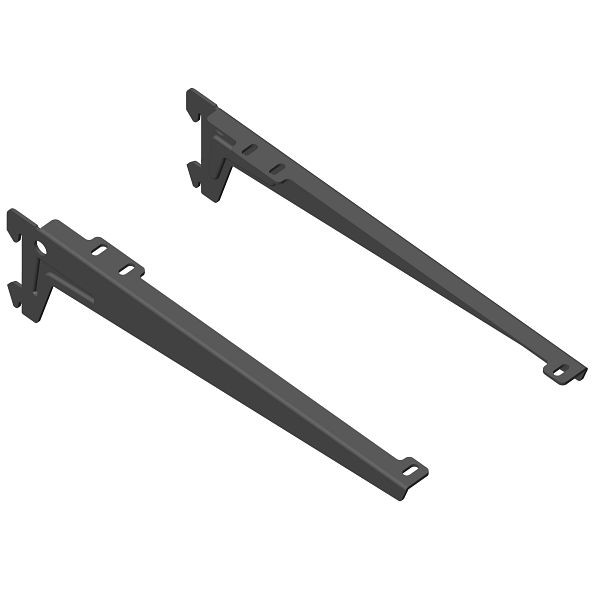 Équerre système Element, AVEC CLIP, gauche et droite, VRAC, 280 mm, NOIR, UE: 10 paires, 10300-00034