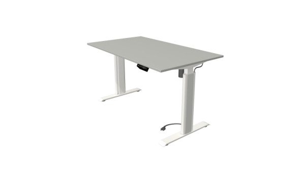Kerkmann table debout/assise Move 1 advance 140 x 80 cm structure blanc, plateau gris clair, 10280611