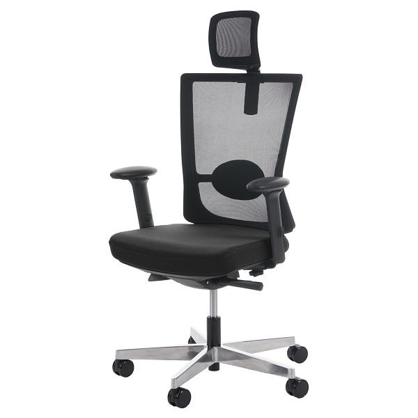 Chaise de bureau Mendler MERRYFAIR Forte, chaise de bureau, fonction coulissante ergonomique, noir, avec appui-tête, 44377