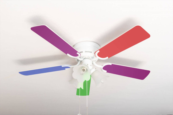 Ventilateur de plafond extra plat Pepeo Kisa multicolore blanc avec éclairage, 105120193