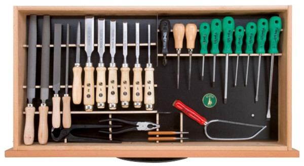 Jeu d'outils Ulmia 316, avec support, pour meuble bas, sans meuble bas, version 2018, 196.459