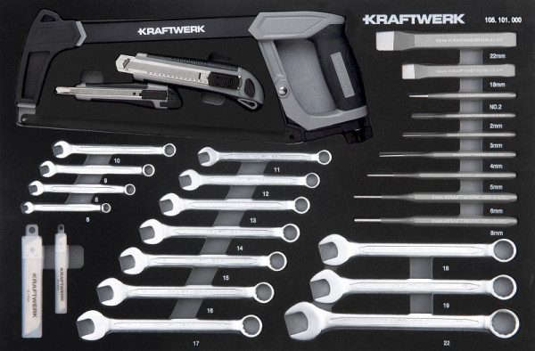 Plateau à outils Kraftwerk BASIC LINE EVA, 60x40 cm, 46 pièces, 105.102.019