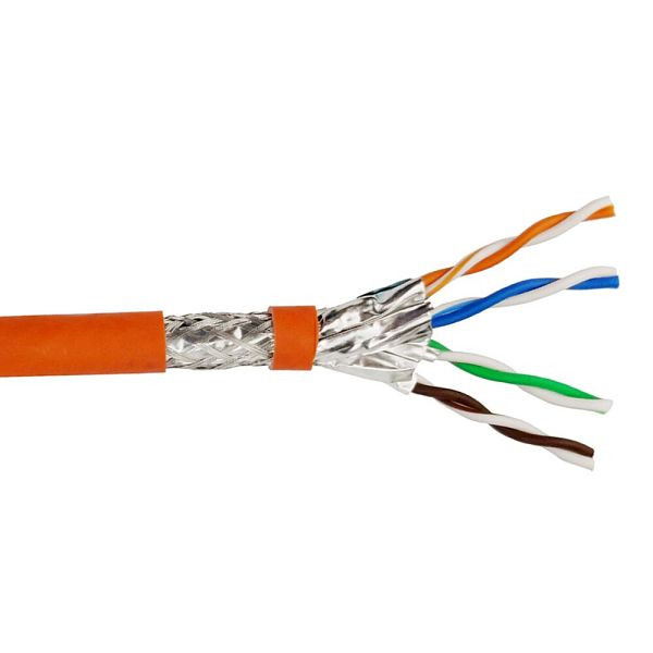 Câble d'installation Helos Haute Qualité, Cat 7, S/FTP, PiMF, LSZH, orange, anneau 50m, 263840