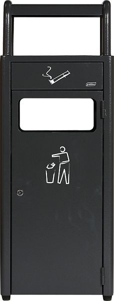 Corbeille à papier externe Orgavente avec cendrier, HxLxP 895x330x280 mm, 20 / 2,3 litres, gris foncé, AT-1271-DGRY