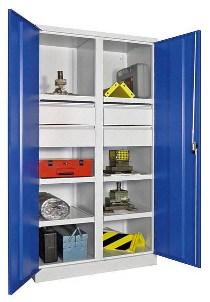 Armoire charges lourdes Pavoy 1950/630/1040, poignée rotative, cloison, 6 étagères, tiroirs : 4x175, 36363-104-007-905204