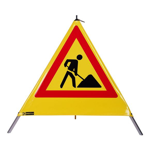 Pyramide d'avertissement NESTLE 90cm WAPY 90G, cadre lumineux avec pied central, feuille jaune, Schaufelmann VZ123, 19505001