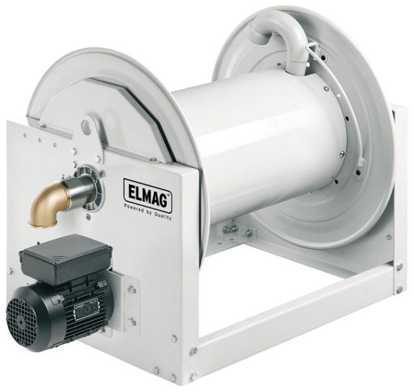 Enrouleur de tuyau industriel ELMAG série 700 / L 550, entraînement électrique 24V pour air, eau, diesel, 20 bar, 43610