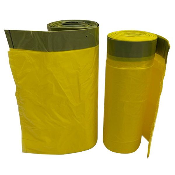 VaGo-Tools 2 rouleaux de 15 sacs poubelles chacun, sac jaune, sacs poubelles, sacs poubelles, 90L avec cordon, UE : 30 pièces, 130-090x2_rv