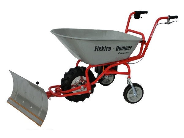 Brouette sans fil PowerPac ED120 avec cuve de 115 L et chasse-neige, ED120 à neige.