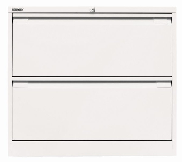 Classeur suspendu Bisley, double rail 2 tiroirs HR, blanc signalisation, DF2696